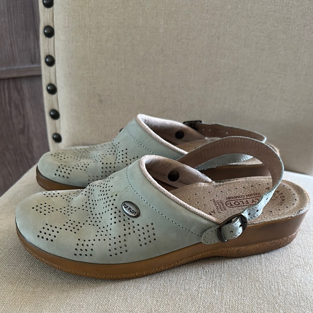 Fly Flot Women's Slingback Comfort Clogs Shoes Mint Green Size 9-10 (41)